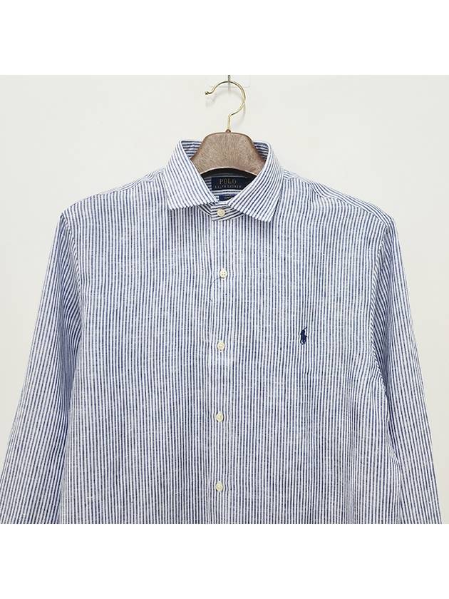 Pony Logo Stripe Long Sleeves Shirt Blue - POLO RALPH LAUREN - BALAAN 5