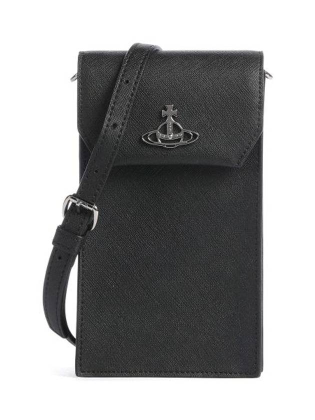 Saffiano Phone Case Cross Bag Black - VIVIENNE WESTWOOD - BALAAN 1