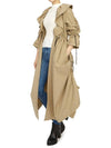 Trench Coat with Ruffles Beige Cotton Gabardine - DIOR - BALAAN 8