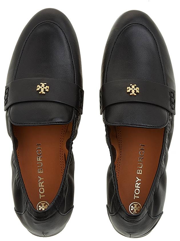 Ballet Double T Napa Leather Loafers Black - TORY BURCH - BALAAN 7