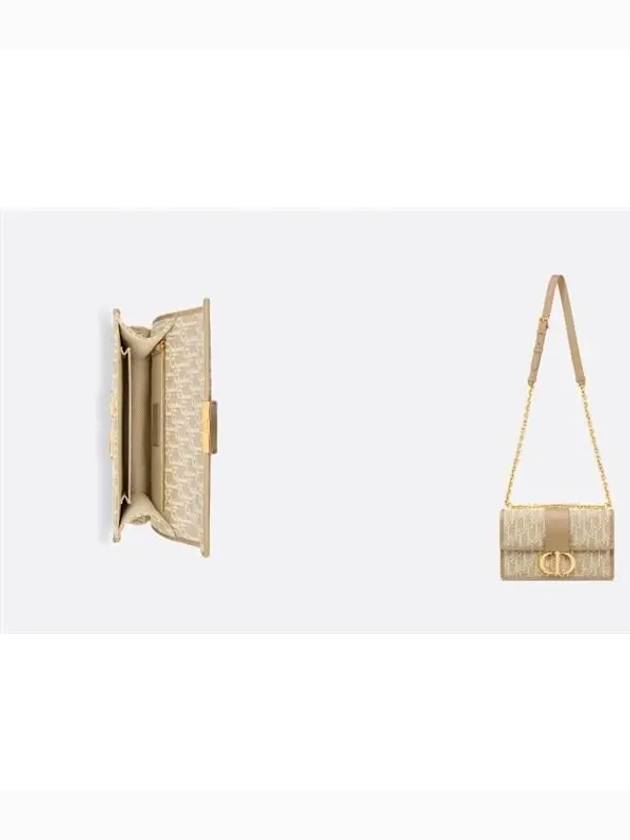 30 Montaigne Oblique Jacquard Chain Shoulder Bag Natural - DIOR - BALAAN 5