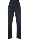 Logo Patch Cargo Cotton Straight Pants Navy - STONE ISLAND - BALAAN 3