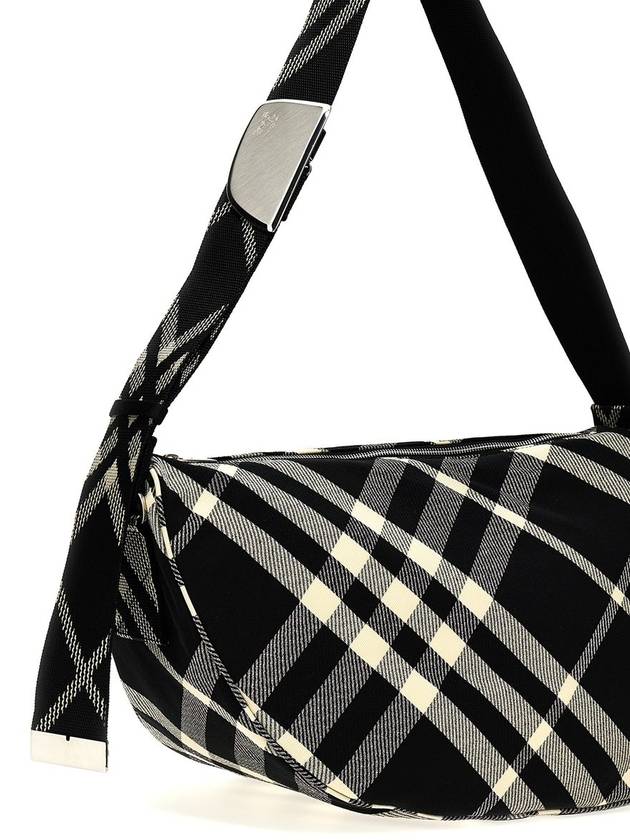 Shield Check Large Messenger Bag Black - BURBERRY - BALAAN 4