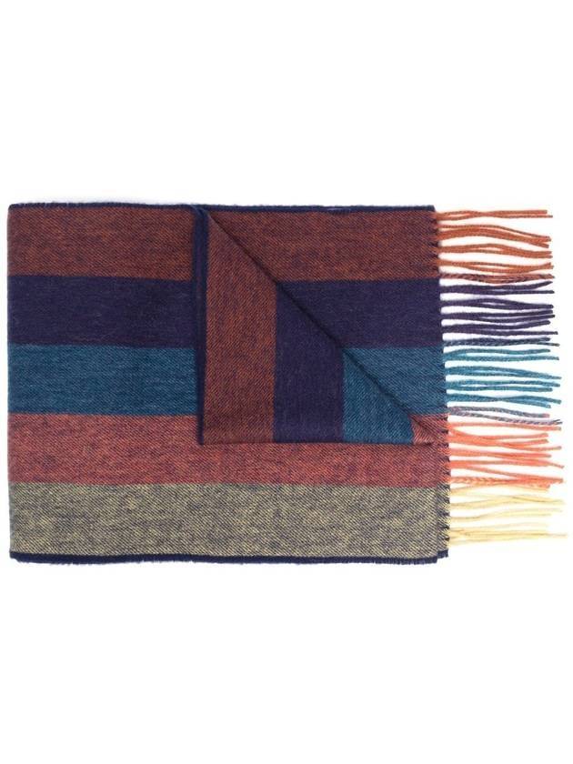 Artist Striped Knit Muffler Red Blue - PAUL SMITH - BALAAN.