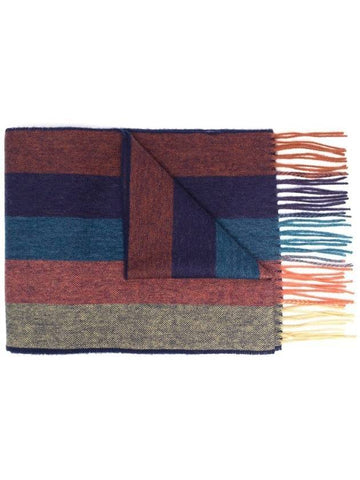 Artist Striped Knit Muffler Red Blue - PAUL SMITH - BALAAN 1