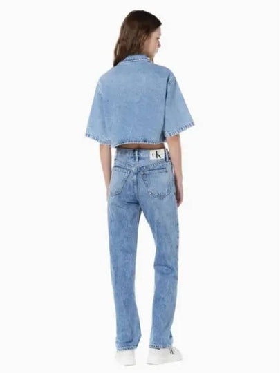 JEANS Women s Light Blue High Rise Straight Fit Denim J223952 1AA - CALVIN KLEIN - BALAAN 2