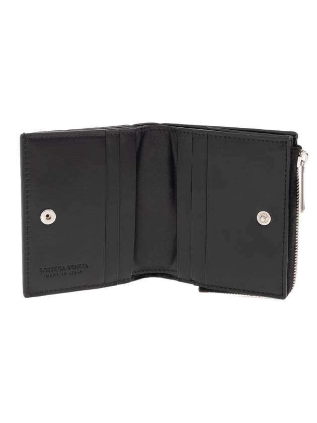 Intrecciato Bifold Calfskin Half Wallet Black - BOTTEGA VENETA - BALAAN 3