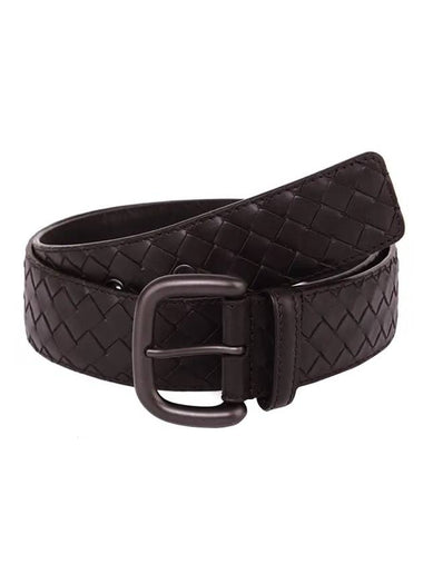 Men's Intrecciato Weaving Leather Belt Brown - BOTTEGA VENETA - BALAAN 1