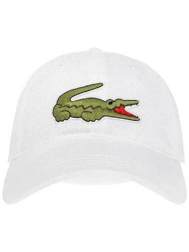 Embroidered Logo Organic Cotton Ball Cap White - LACOSTE - BALAAN 1