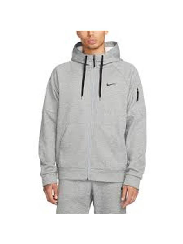 Full Zip-Up Fitness Hooded Jacket Grey - NIKE - BALAAN 1