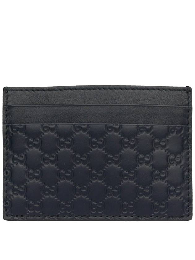 262837 Micro sea hemp leather navy card holder wallet - GUCCI - BALAAN 1