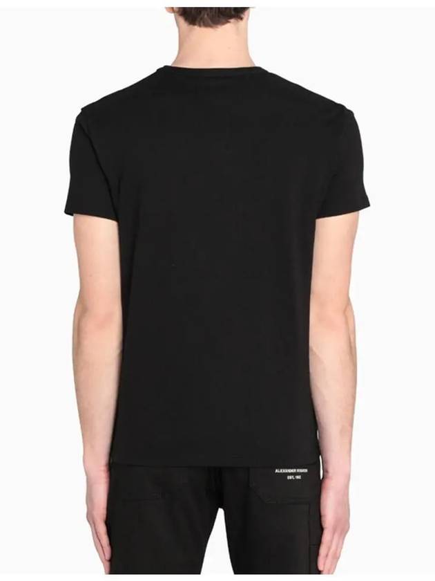 Label Logo Short Sleeve T-Shirt Black - ALEXANDER MCQUEEN - BALAAN 4