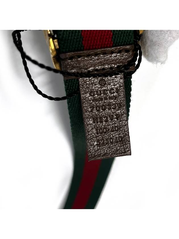 Web Square Buckle Belt Red Green - GUCCI - BALAAN 5