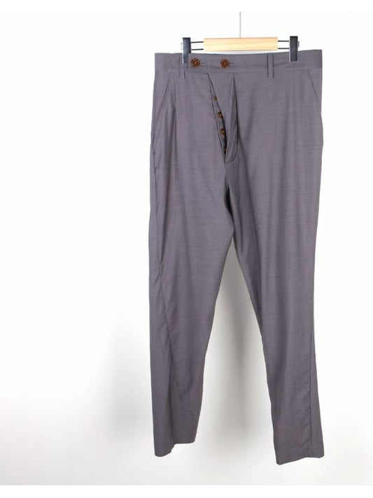 Unbalanced baggy wool slacks gray S25KA0242 092 - VIVIENNE WESTWOOD - BALAAN 1