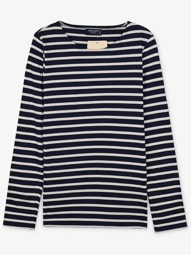 Women s Minquaidum Striped Marine Ecru Long Sleeve T shirt 0237 51 - SAINT JAMES - BALAAN 2