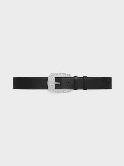 Large Marco Strass Vintage Calfskin Belt Black - CELINE - BALAAN 2