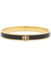 Kira Enamel Bangle Bracelet Black Gold - TORY BURCH - BALAAN 2