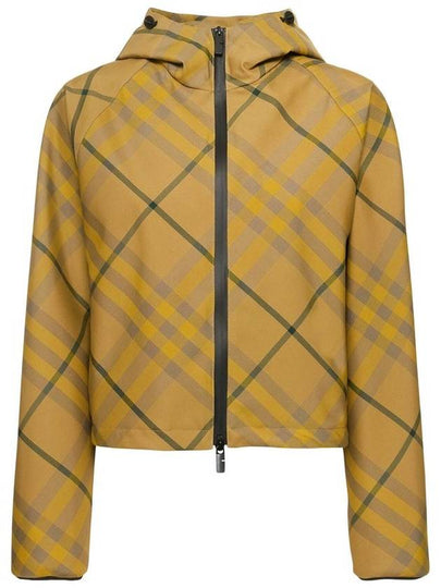 Check Pattern Zip-Up Hoodie Green - BURBERRY - BALAAN 2