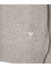 Heart Logo V-Neck Cashmere Cardigan Heather Champagne - AMI - BALAAN 7