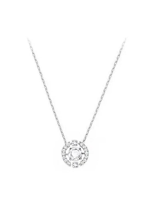 Una Crystal Round Cut Necklace White Silver - SWAROVSKI - BALAAN 2