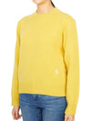 Embroidered Logo Crew Neck Wool Knit Top Yellow - SPORTY & RICH - BALAAN 3