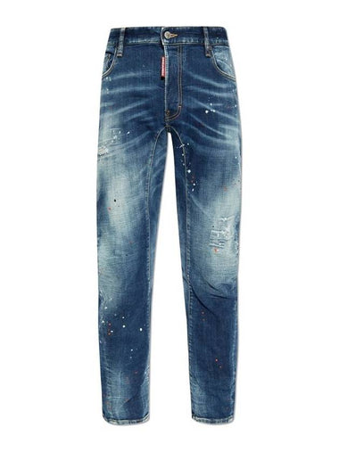 Paint Splatter Tidy Biker Jeans Navy - DSQUARED2 - BALAAN 1