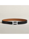 H Buckle Reversible 32mm Leather Belt Noir Gold - HERMES - BALAAN 2