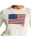 Flag Cotton Crew Neck Knit Top Cream - POLO RALPH LAUREN - BALAAN 4