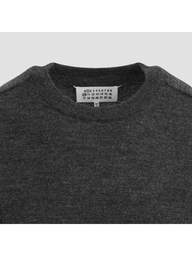 Elbow Patch Crew Neck Knit Top Charcoal - MAISON MARGIELA - BALAAN 6