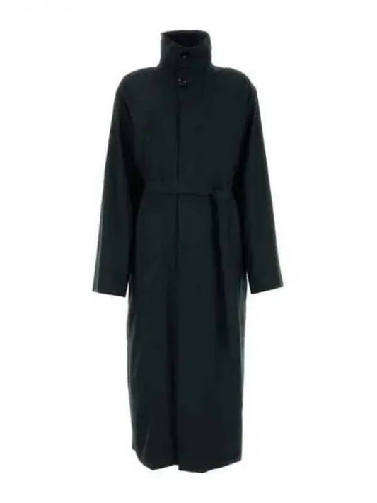 Belted Wool Gabardine Oversized Coat Black - LEMAIRE - BALAAN 2