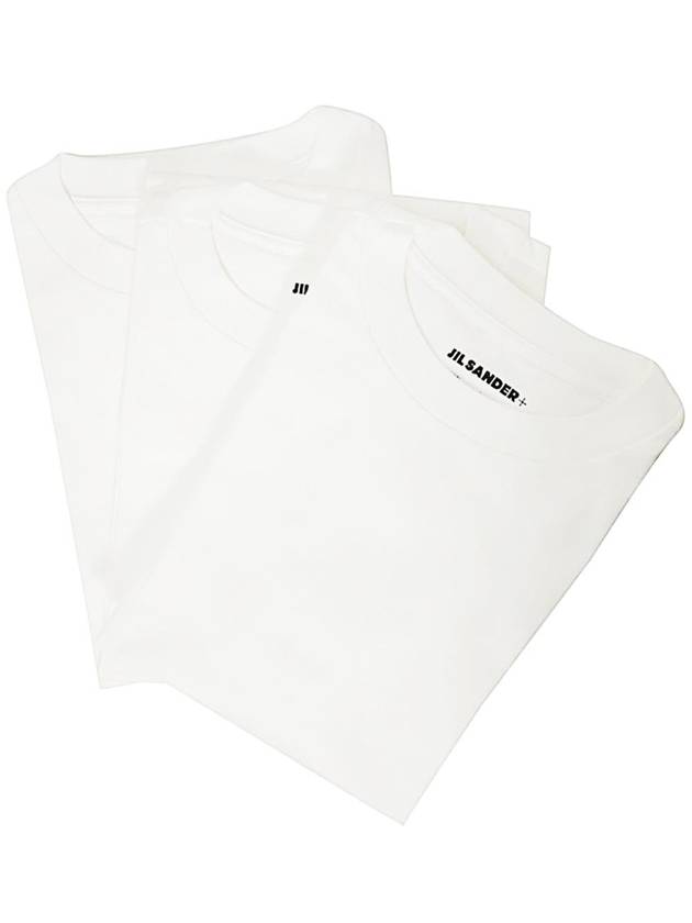 Logo Patch Cotton Short Sleeve T-Shirt 3 Pack White - JIL SANDER - BALAAN 4