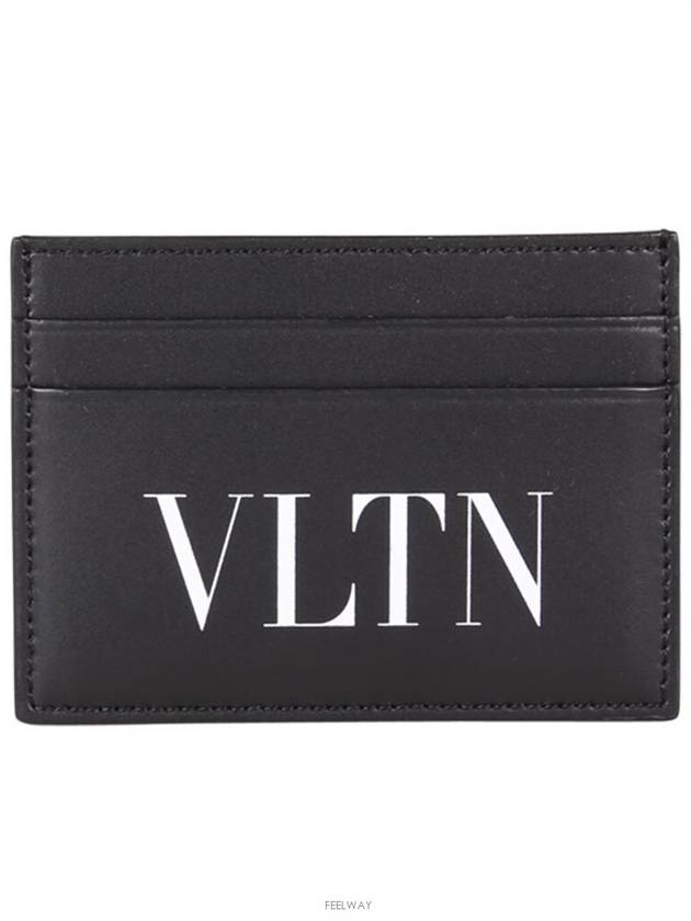 VLTN Logo Two-Tier Card Wallet Black - VALENTINO - BALAAN 2