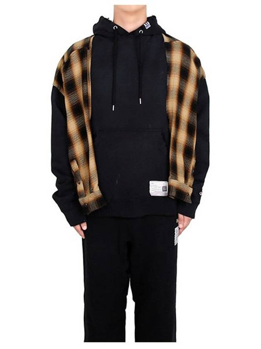 Black Plaid Check Hooded Sweatshirt A10HD551 BLACK - MAISON MIHARA YASUHIRO - BALAAN 2