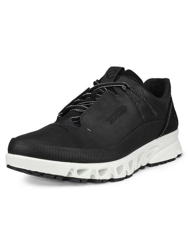 Omnivent Lace Leather Low Top Sneakers Black - ECCO - BALAAN 3