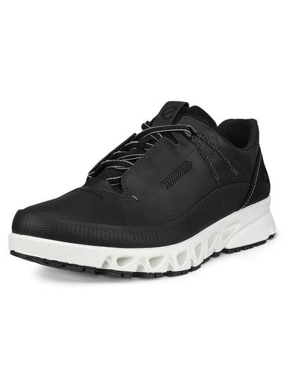 Omnivent Lace Leather Low Top Sneakers Black - ECCO - BALAAN 2