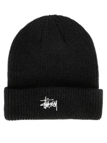 1321019 C 0001 BLACK Basic Cuff Beanie 270795 - STUSSY - BALAAN 1