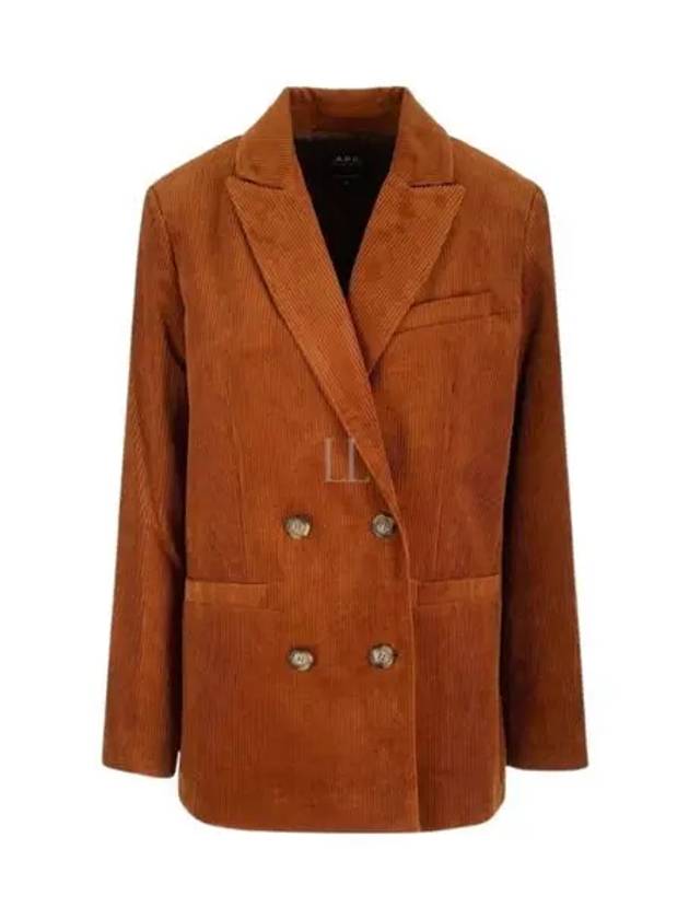 Lucy Double-Breasted Corduroy Blazer Jacket Camel - A.P.C. - BALAAN 2