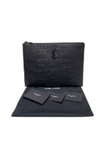 Women s 453249 Monogram Black Logo Medium Clutch - SAINT LAURENT - BALAAN 1