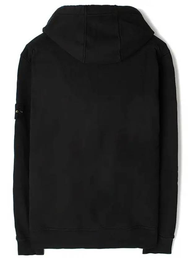 6100045 Organic Cotton Fleece Drawstring Hoodie Black - STONE ISLAND - BALAAN 3