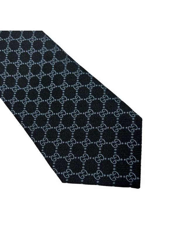 Monogram GG Logo Silk Tie Black - GUCCI - BALAAN 4