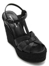 Tribute Espadrille Wedge Heel Black - SAINT LAURENT - BALAAN 7