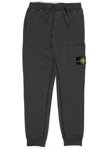 Waffen Patch Cotton Fleece Track Pants Charcoal - STONE ISLAND - BALAAN 1