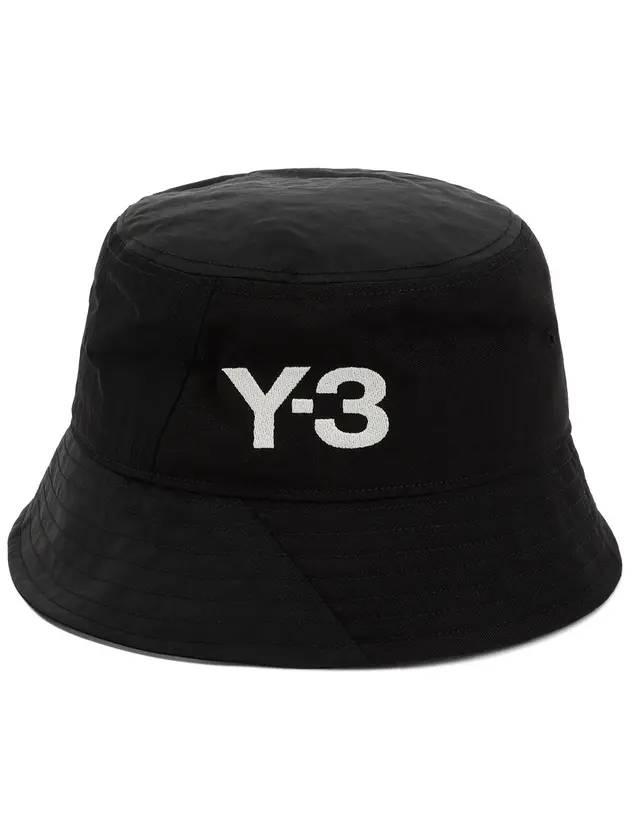 Embroidered Logo Bucket Hat Black - Y-3 - BALAAN 1