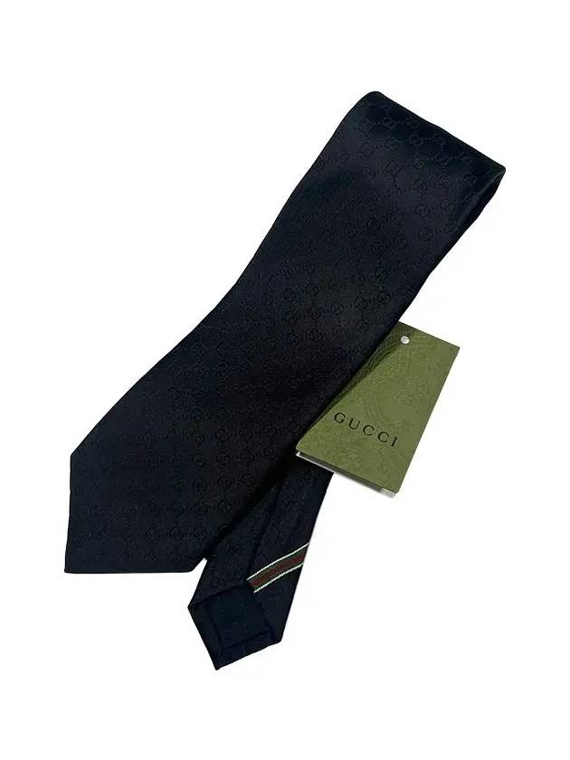 GG Pattern Silk Tie Black - GUCCI - BALAAN 6