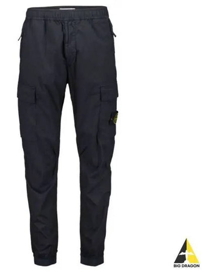 Stretch Cotton Tela Paracadute Cargo Straight Pants Navy Blue - STONE ISLAND - BALAAN 2