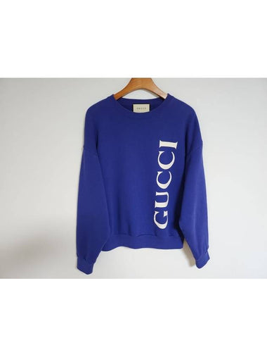 S Blue Logo Sweatshirt 599345 - GUCCI - BALAAN 1