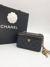 Vanity Bag Gold Ball Rectangular Cross Lambskin Black AP2303 - CHANEL - BALAAN 9