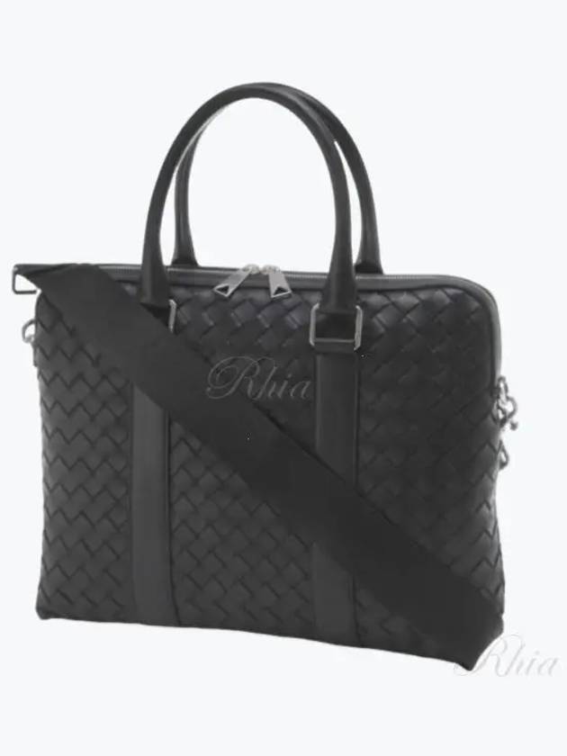 Intrecciato Leather Brief Case Black - BOTTEGA VENETA - BALAAN 2