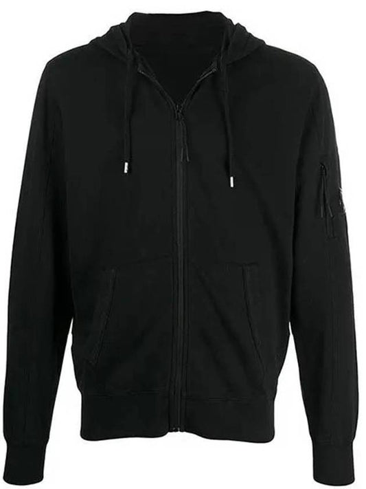 Lens Wappen Zip-Up Hoodie Black - CP COMPANY - BALAAN 1