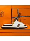 Men's Izmir Sandals Calfskin Classic White - HERMES - BALAAN 3